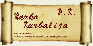 Marko Kurbalija vizit kartica